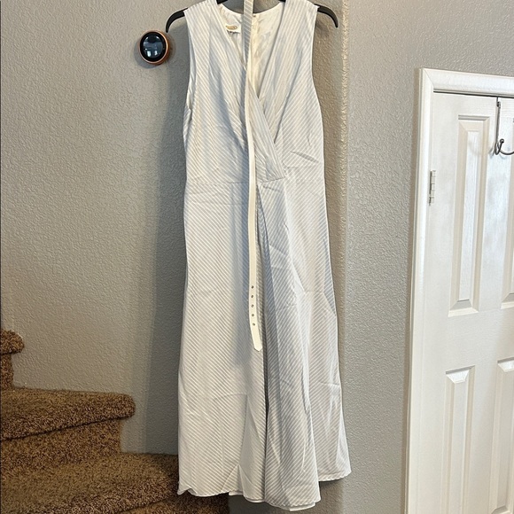 Talbots Women’s (M) Blue White Striped Vintage Sleeveless Midi Length Dress - Picture 1 of 8